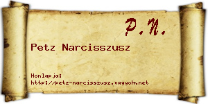 Petz Narcisszusz névjegykártya